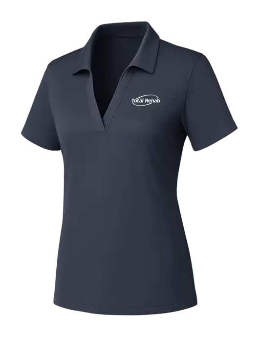 Womens Dark Grey PosiCharge RacerMesh Polo w/Total Rehab Logo