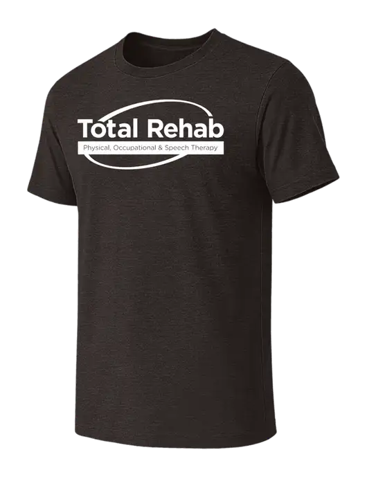 BELLA+CANVAS Dark Grey Heather CVC Short Sleeve Tee w/Total Rehab Logo