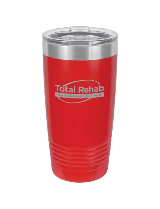 Polar Camel 20 oz Powder Coated Red Vacuum Insulated Tumbler w/Total Rehab Logo