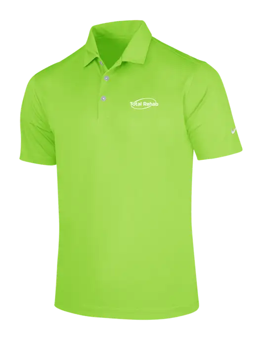 NIKE Light Kelly Green Dri-Fit Vertical Mesh Polo w/Total Rehab Logo