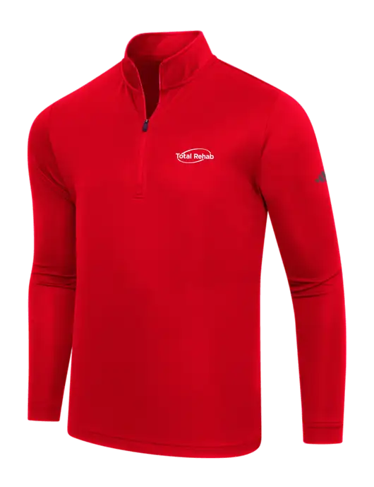 Adidas Red Lightweight Quarter Zip Pullover w/Total Rehab Logo