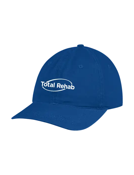 Garment Washed Unstructured Twill Royal Cap w/Total Rehab Logo