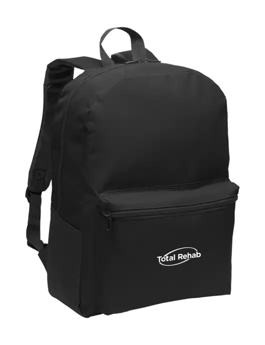 Casual Black Lightweight Laptop Backpack w/Total Rehab Logo