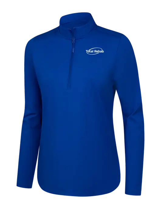  Womens Dark Royal C-FREE Double Knit 1/4-Zip w/Total Rehab Logo