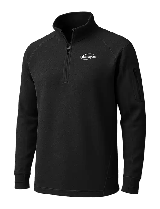 Black Tech Fleece 1/4 Zip Pullover w/Total Rehab Logo