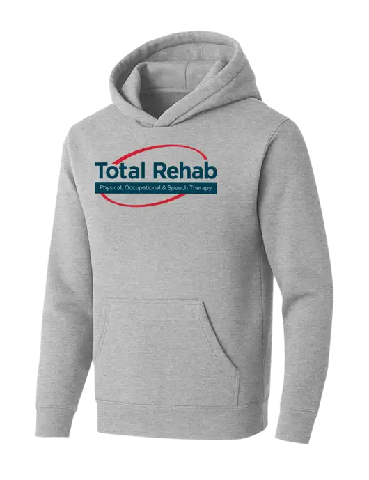 BELLA+CANVAS Light Grey Heather Sponge Fleece Pullover Hoodie w/Total Rehab Logo