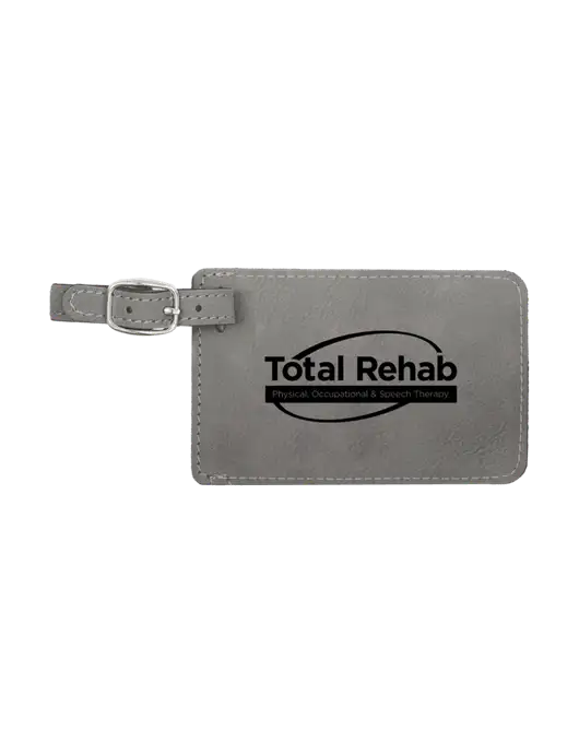 Grey Leatherette Luggage Tag w/Total Rehab Logo