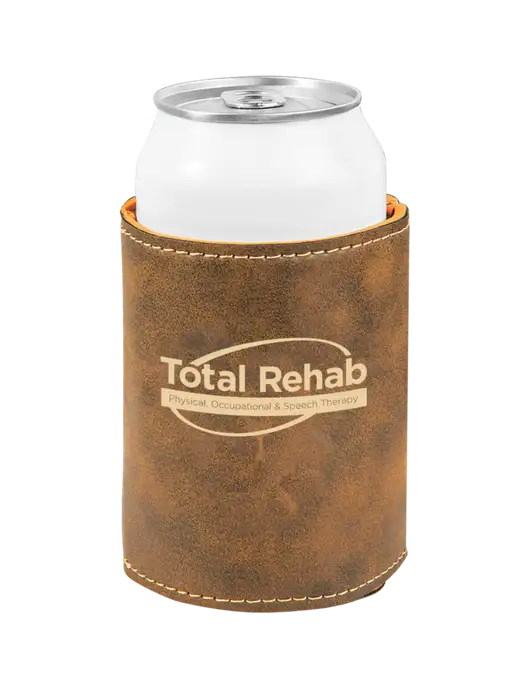 Rustic Leatherette Beverage Holder w/Total Rehab Logo