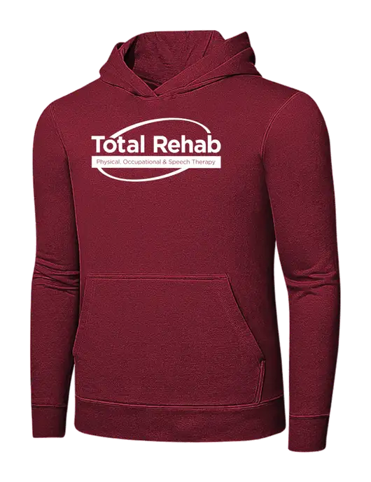 Dark Cardinal 7.8 oz Pullover Hooded Sweatshirt w/Total Rehab Logo