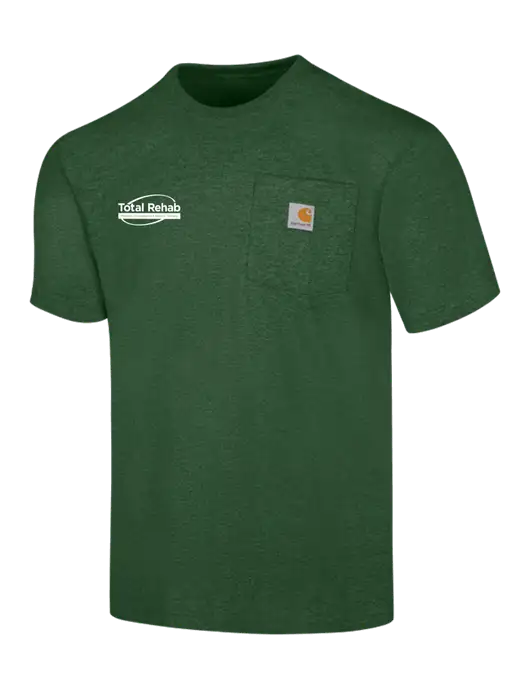 Carhartt Workwear Dark Green Heather Pocket Short Sleeve T-Shirt w/Total Rehab Logo