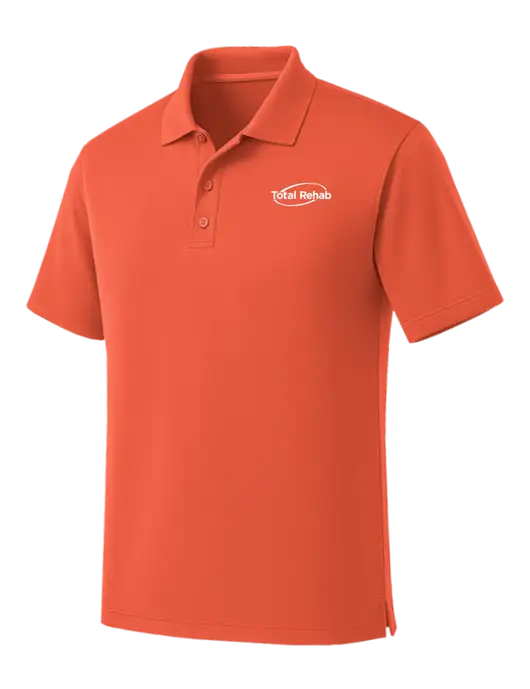Coral Dry Zone UV Micro Mesh Polo w/Total Rehab Logo