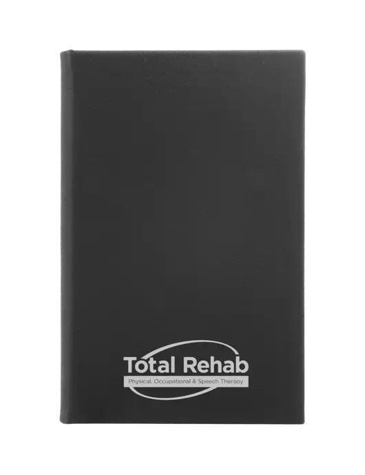 Black Leatherette 5.25 x 8.25 Journal w/Total Rehab Logo