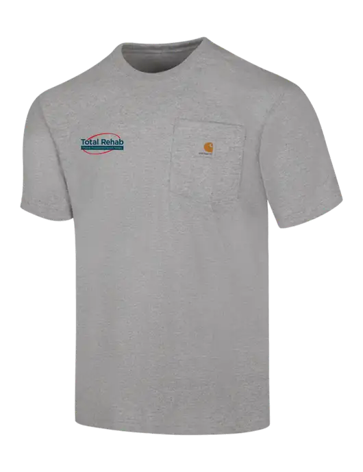 Carhartt Workwear Light Grey Heather Pocket Short Sleeve T-Shirt w/Total Rehab Logo