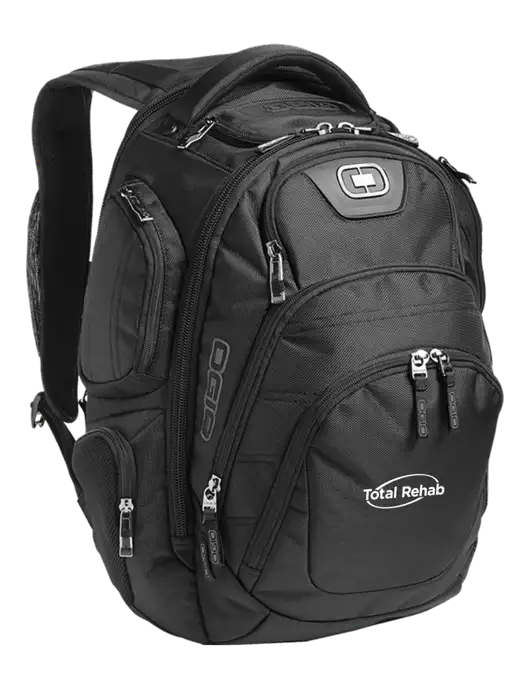 OGIO Black Stratagem Laptop Backpack w/Total Rehab Logo