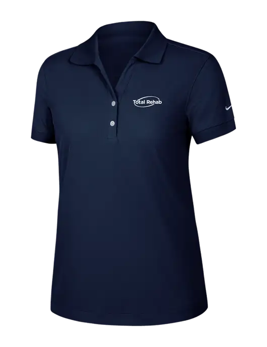 Nike Womens Dri-FIT Classic Dark Navy Polo w/Total Rehab Logo