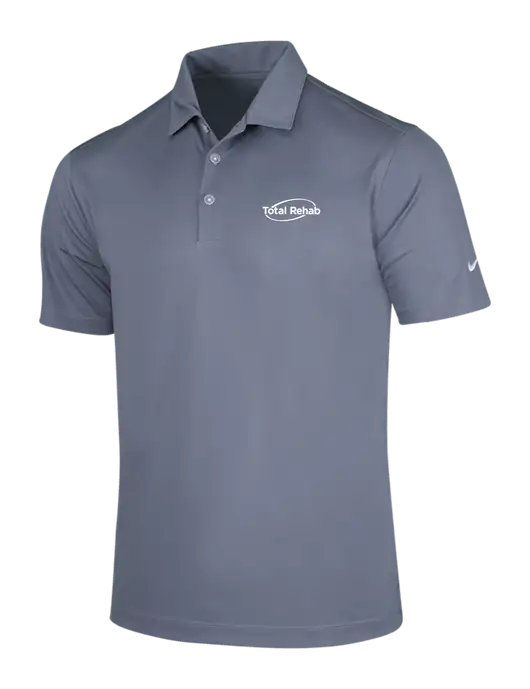 NIKE Medium Grey Dri-Fit Vertical Mesh Polo w/Total Rehab Logo