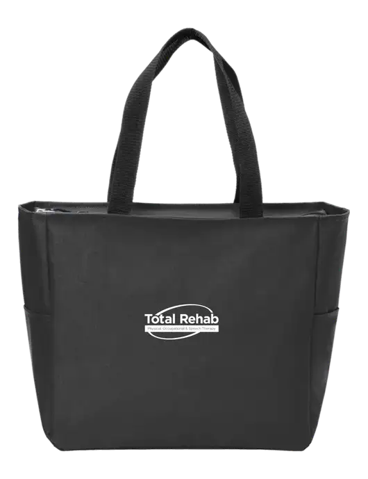 Everyday Black Zip Tote  w/Total Rehab Logo