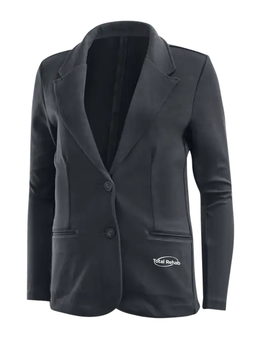 Charcoal Grey Womens Knit Blazer w/Total Rehab Logo