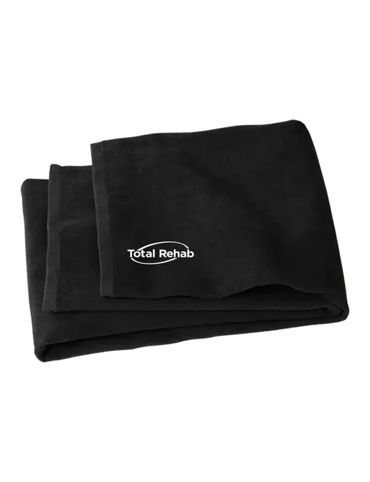 Black Beach Towel w/Total Rehab Logo
