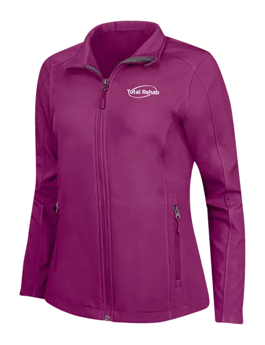 Dark Fuchsia Womens Core Soft Shell Jacket w/Total Rehab Logo