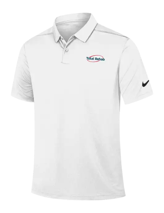 Nike White Dry Essential Solid Polo w/Total Rehab Logo