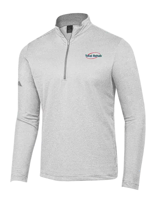 Adidas Light Grey Heather Space Dyed Quarter-Zip Pullover w/Total Rehab Logo
