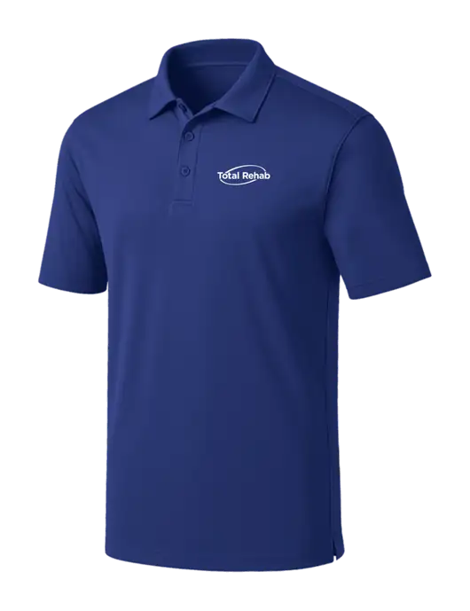 Dark Royal Silk Touch Performance Polo w/Total Rehab Logo
