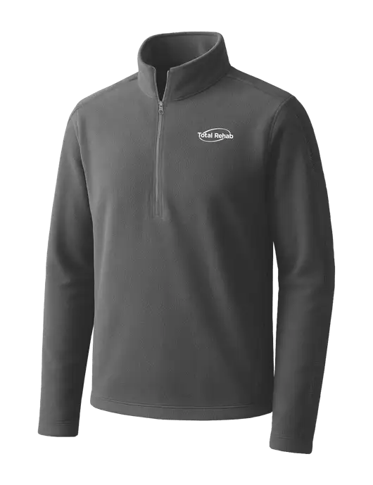 Medium Grey Microfleece 1/2 Zip Pullover w/Total Rehab Logo