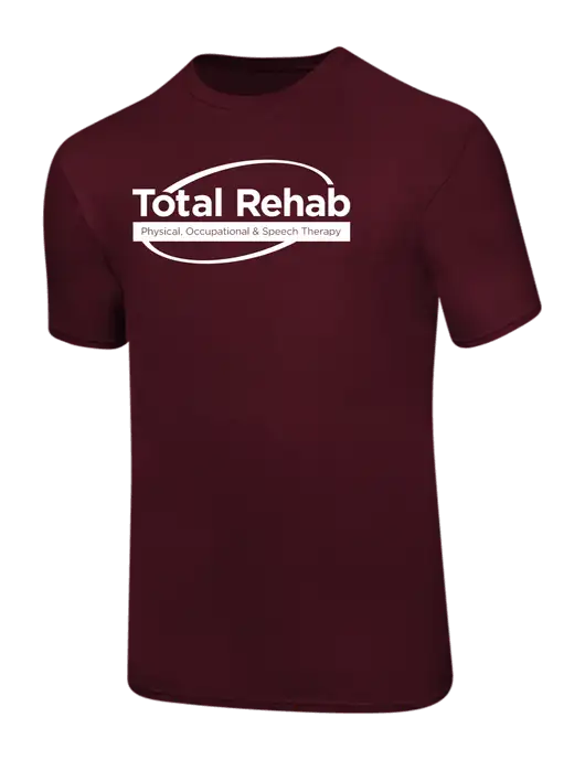 Ring Spun Maroon 4.5 oz T-Shirt w/Total Rehab Logo