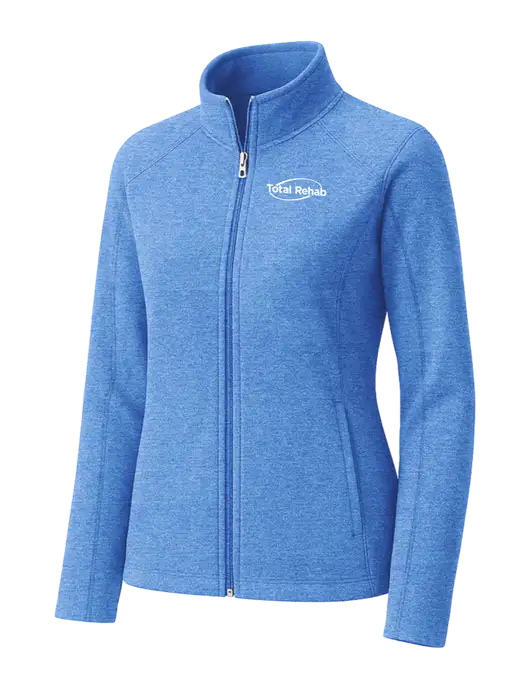 Light Royal Heather Womens Microfleece Full-Zip Jacket w/Total Rehab Logo
