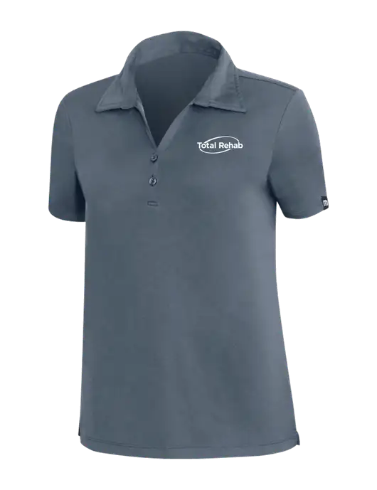 TravisMathew Dark Slate Blue Womens Coto Performance Polo w/Total Rehab Logo