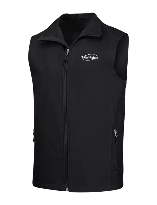 Black Core Soft Shell Vest w/Total Rehab Logo