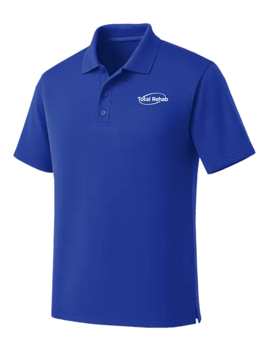 Dark Royal Dry Zone UV Micro Mesh Polo w/Total Rehab Logo
