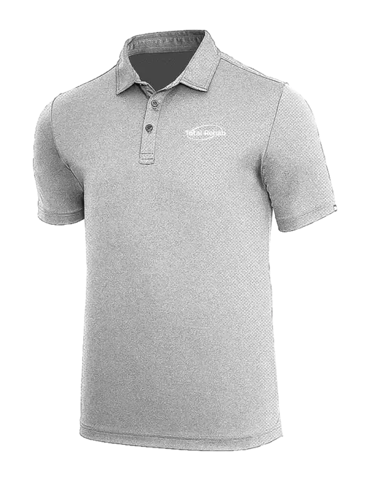 TravisMathew Medium Grey Heather Coto Performance Polo w/Total Rehab Logo