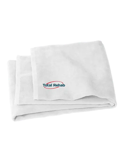 White Beach Towel w/Total Rehab Logo