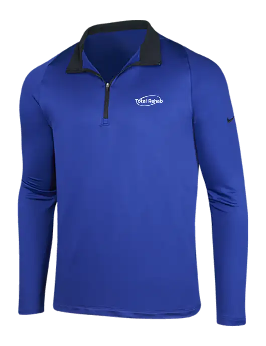 NIKE Deep Royal/Black Dry-Fit Stretch 1/2 Zip Cover-Up w/Total Rehab Logo