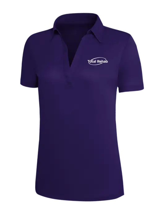 Purple Silk Touch Womens Performance Polo w/Total Rehab Logo