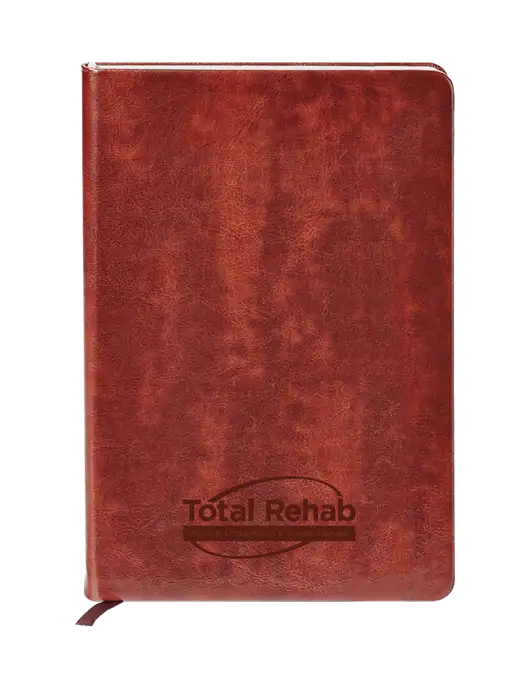 Fabrizio Brown Hard Cover 5.75 x 8.3 Journal w/Total Rehab Logo
