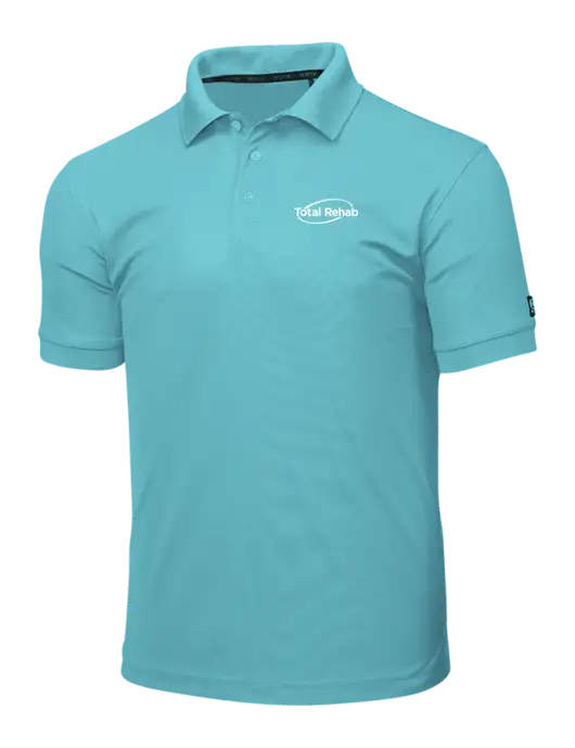 OGIO Light Sapphire Caliber 2.0 Polo w/Total Rehab Logo