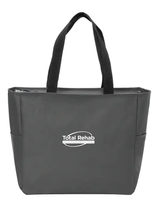 Everyday Charcoal Zip Tote Dark w/Total Rehab Logo
