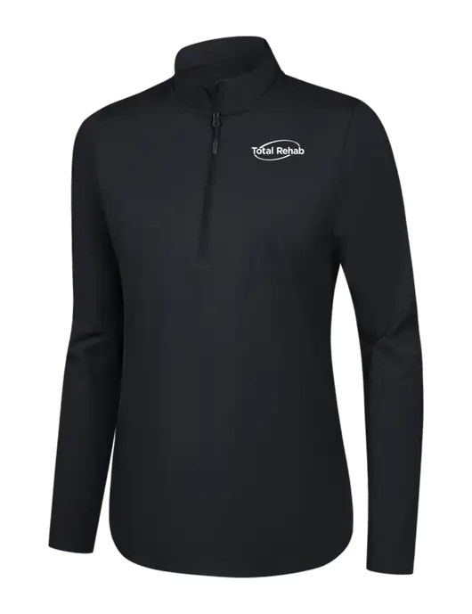  Womens Black C-FREE Double Knit 1/4-Zip w/Total Rehab Logo