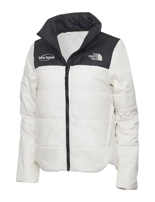 North Face Womens Vintage White Everyday Insulated Jacket w/Total Rehab Logo