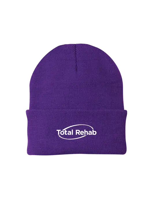 Purple Knit Cap w/Total Rehab Logo