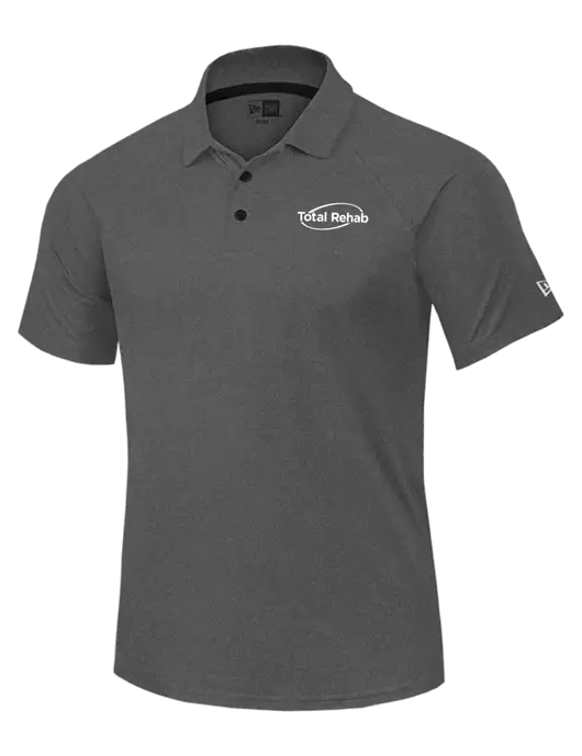 New Era Dark Grey Heather Power Polo w/Total Rehab Logo