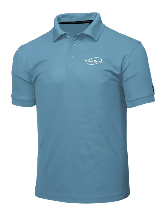 OGIO Light Slate Blue Caliber 2.0 Polo w/Total Rehab Logo