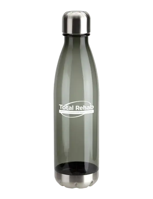 Bayside Tritan Smoke 25 oz Bottle with Stainless Base and Cap w/Total Rehab Logo