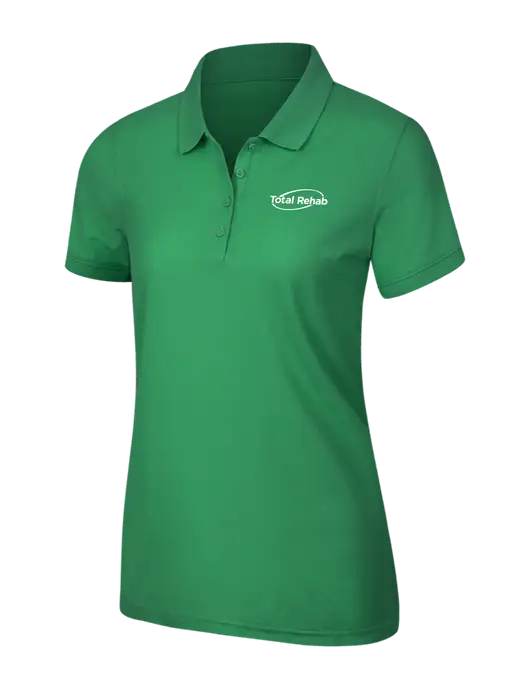 Kelly Green Womens Core Classic Pique Polo w/Total Rehab Logo