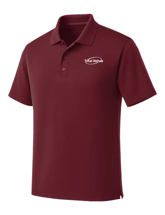 Maroon Dry Zone UV Micro Mesh Polo w/Total Rehab Logo