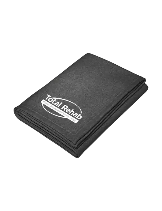 Core Dark Grey Heather Fleece Sweatshirt Blanket w/Total Rehab Logo