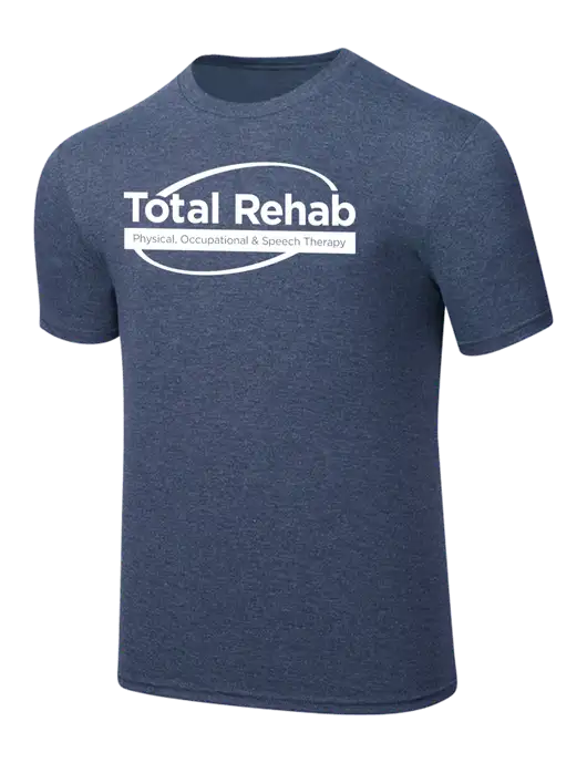 Simply Soft Navy Frost 4.5oz  Poly/Combed Ring Spun Cotton T-Shirt w/Total Rehab Logo